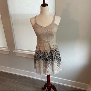 Free People Lace Babydoll Dress Size Small Cream and Black Mini Length